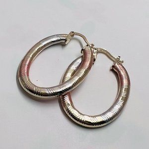 Gold earrings, Tri Tone Gold Earrings, Gold Jewelry, Brazilian Gold Filled, Pant